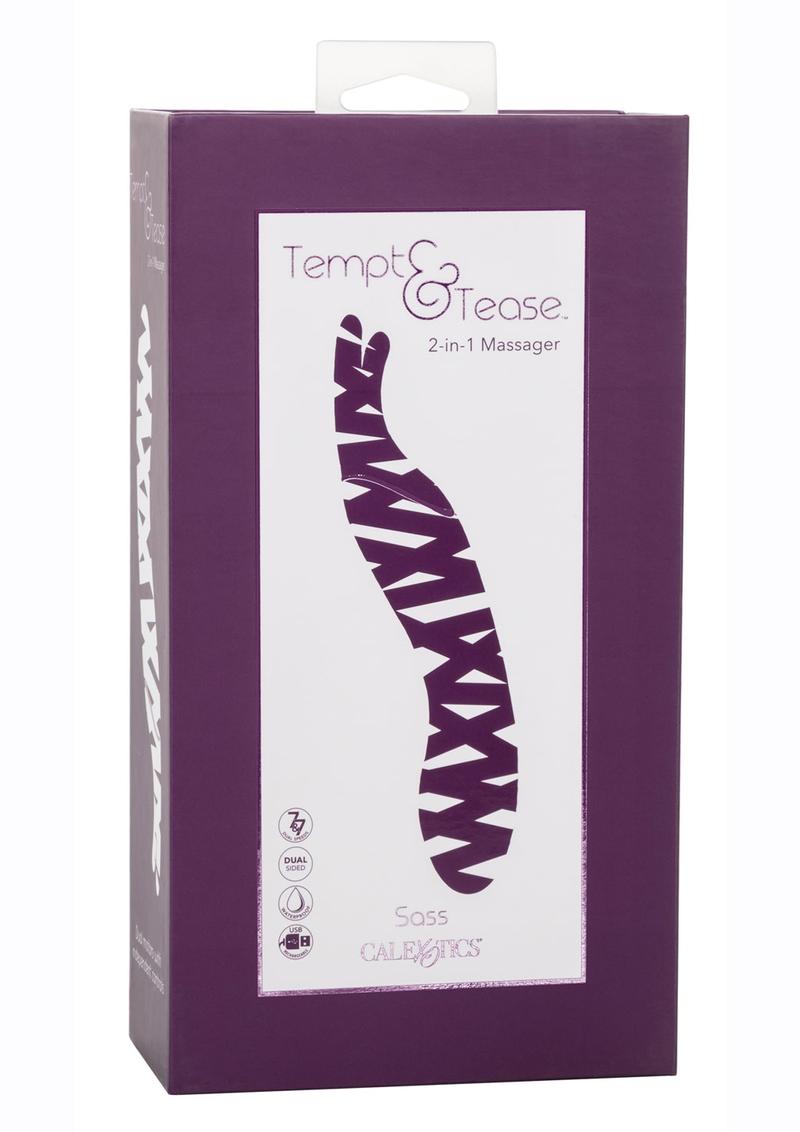 Tempt andamp; Tease Sass Rechargeable Silicone Vibrator With Clitoral Stimulator - Purple