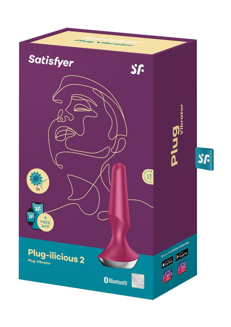 Satisfyer Plug-ilicious 2 Silicone Vibrating Anal Plug - Berry