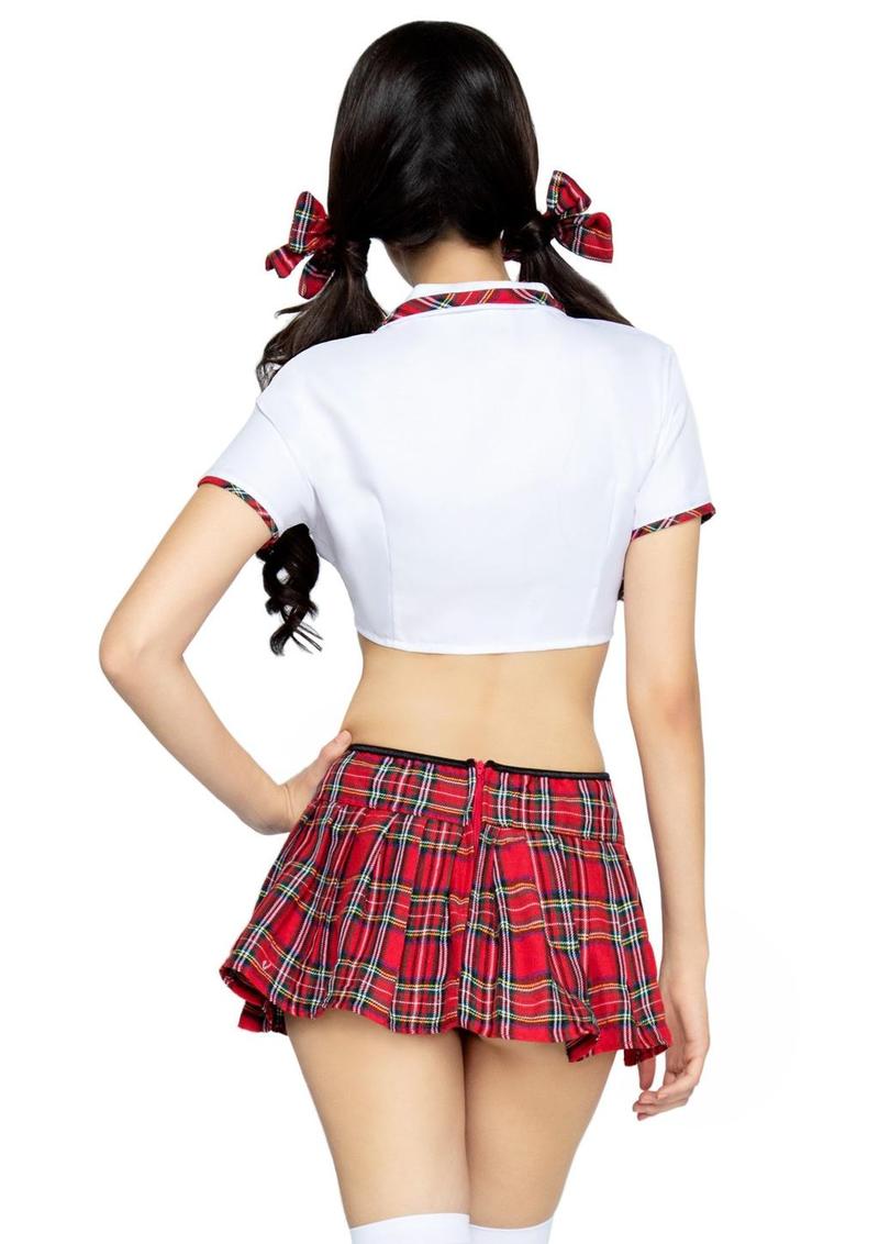 Leg Avenue Miss Prep School (4 Piece Set) - Medium/Large - Red/White