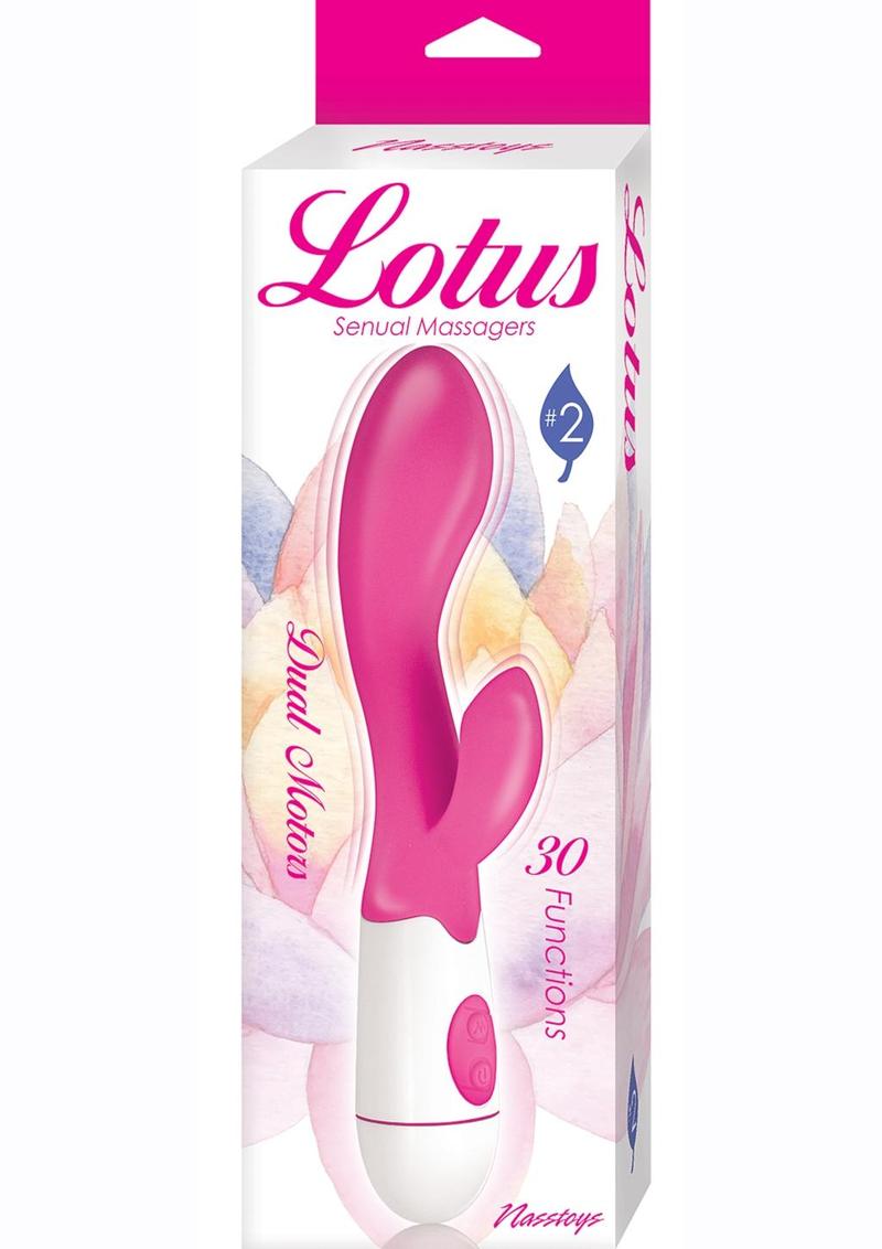 Lotus Sensual Massager #2 Silicone Vibrating Rabbit - Pink/White
