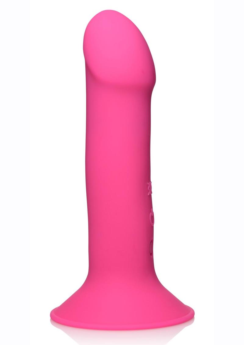 Squeeze-It Vibrating Squeezable Rechargeable Silicone Phallic Dildo - Pink