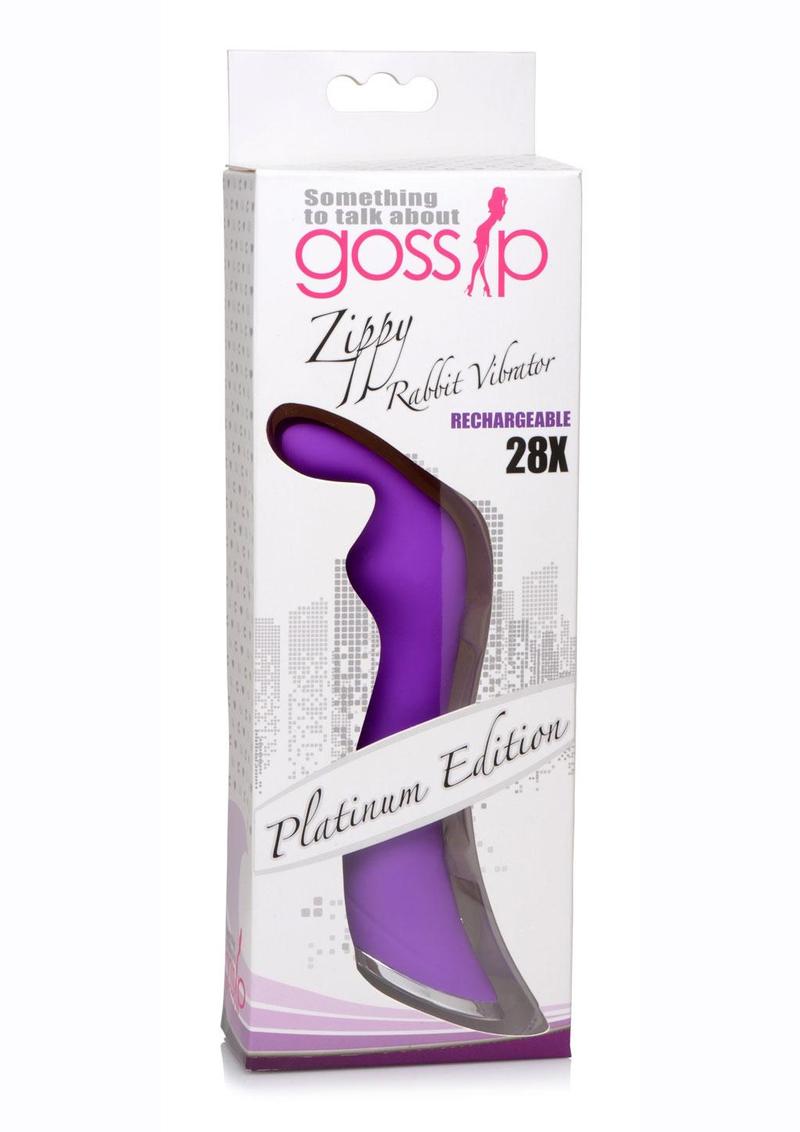 Gossip Zippy 28x Rechargeable Silicone Rabbit Vibrator - Purple
