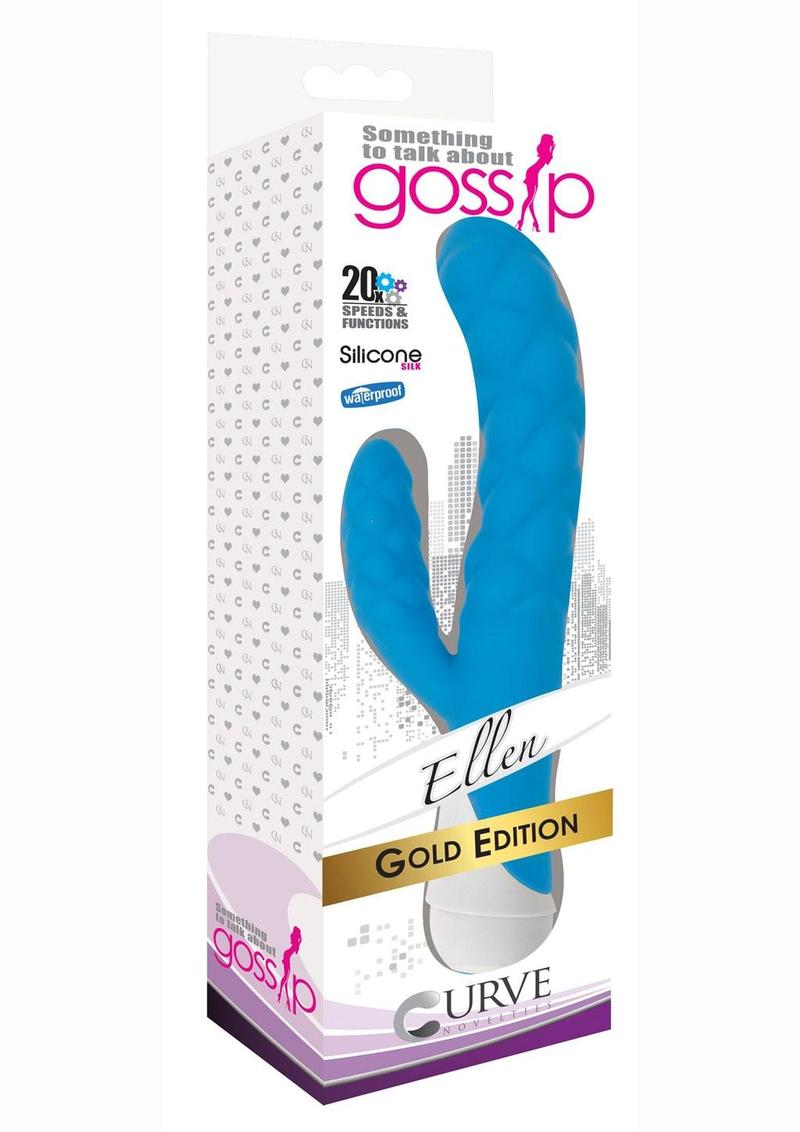 Gossip Ellen 20x Silicone Rabbit Vibrator - Blue
