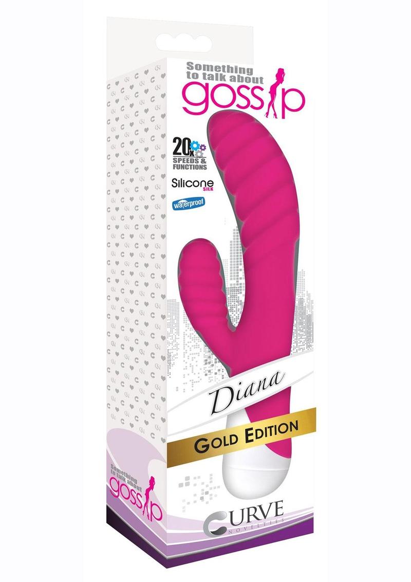 Gossip Diana 20x Rippled Silicone Rabbit Vibe - Pink