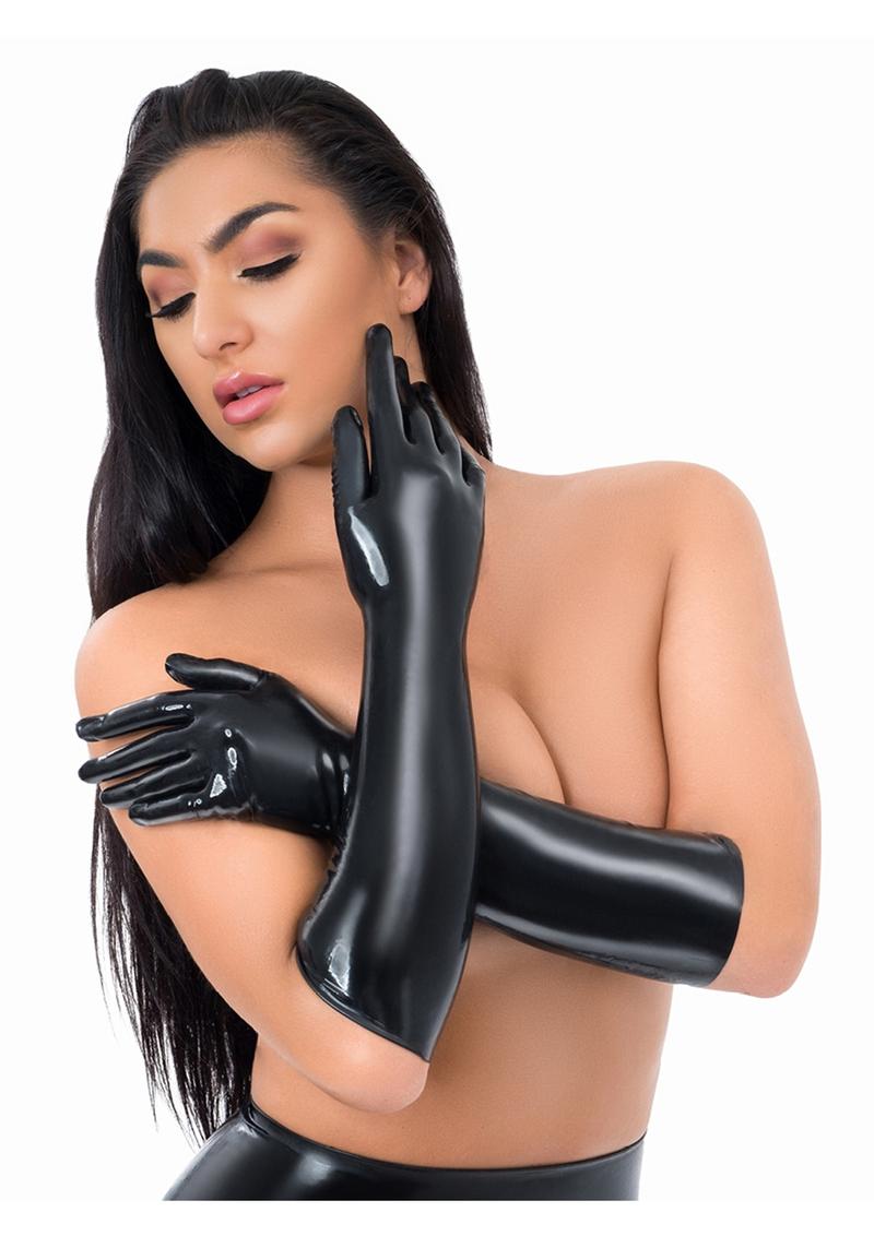 ME YOU US Latex Full Length Gloves - Large - Black
