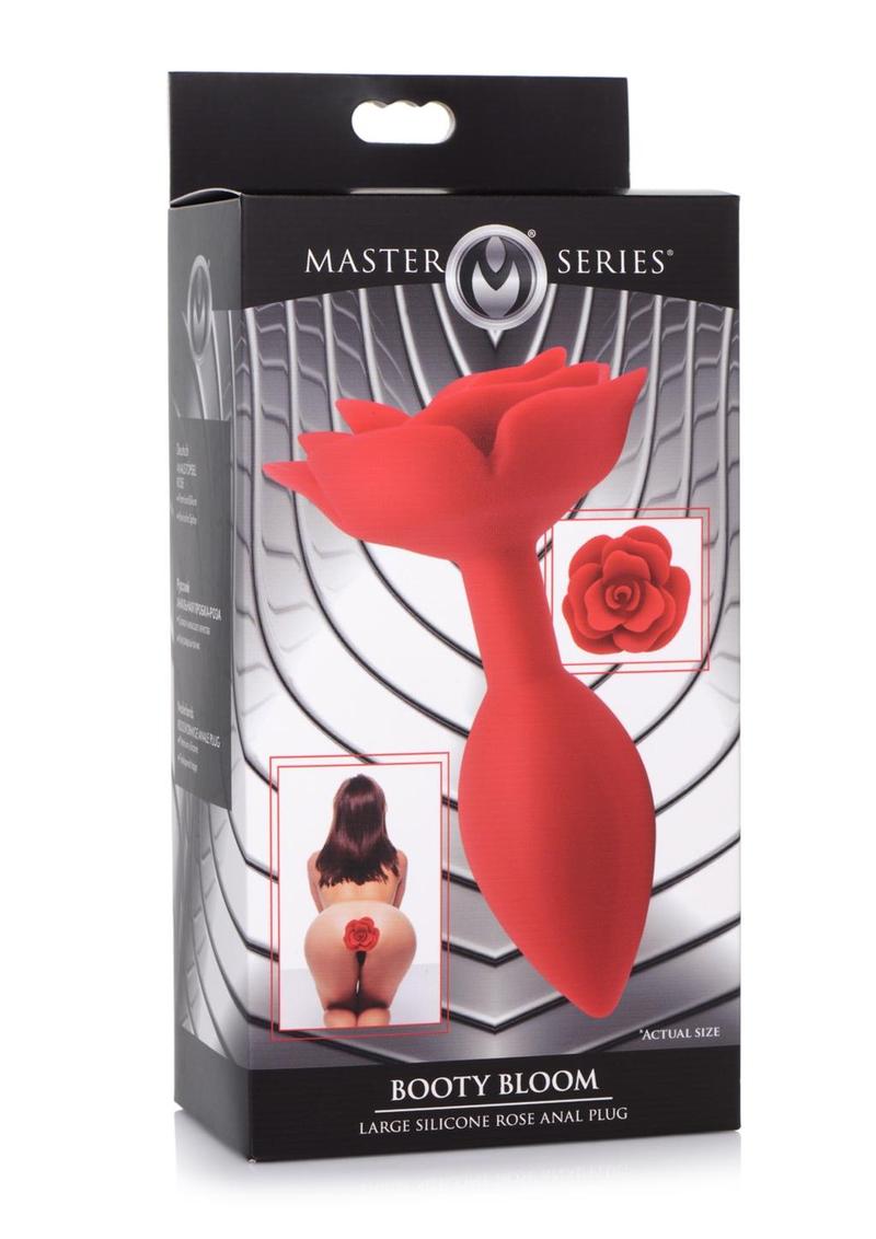 Master Series Booty Bloom Silicone Rose Anal Plug - Large - Red