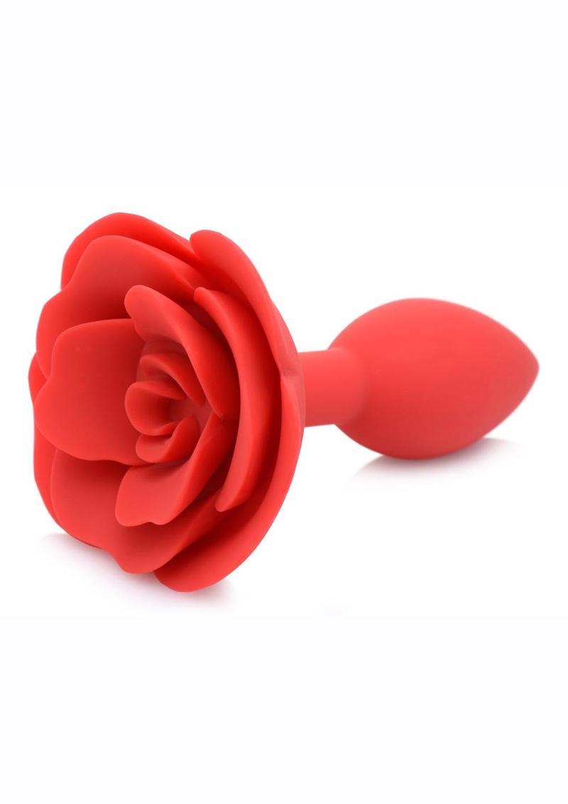 Master Series Booty Bloom Silicone Rose Anal Plug - Medium - Red