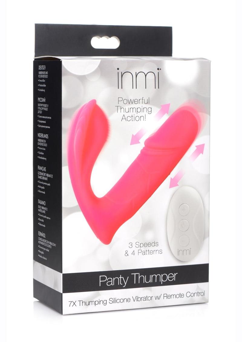 Inmi Shegasm Panty Thumper Rechargeable Silicone Vibrator with Remote Control - Pink