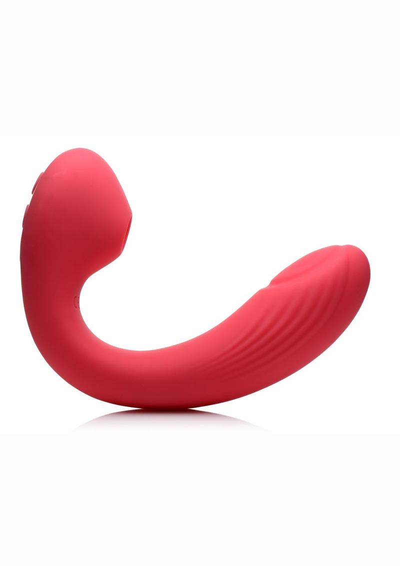 Inmi Shegasm Joy-Pulse Flexible Suction Rechargeable Silicone G-Spot Vibrator - Red