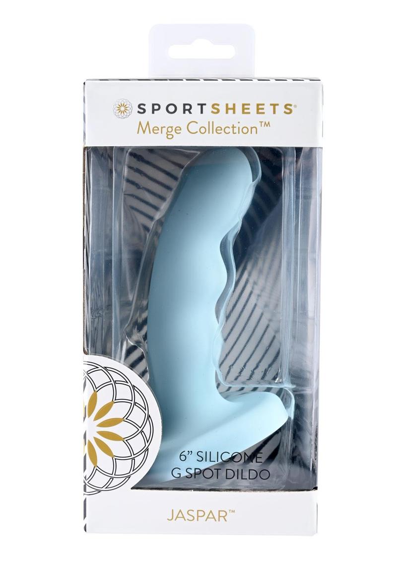 Jaspar Silicone Curved Dildo with Suction Cup 6in - Aqua