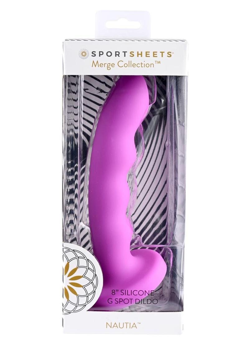 Nautia Silicone Curved Dildo with Suction Cup 8in - Fuchsia