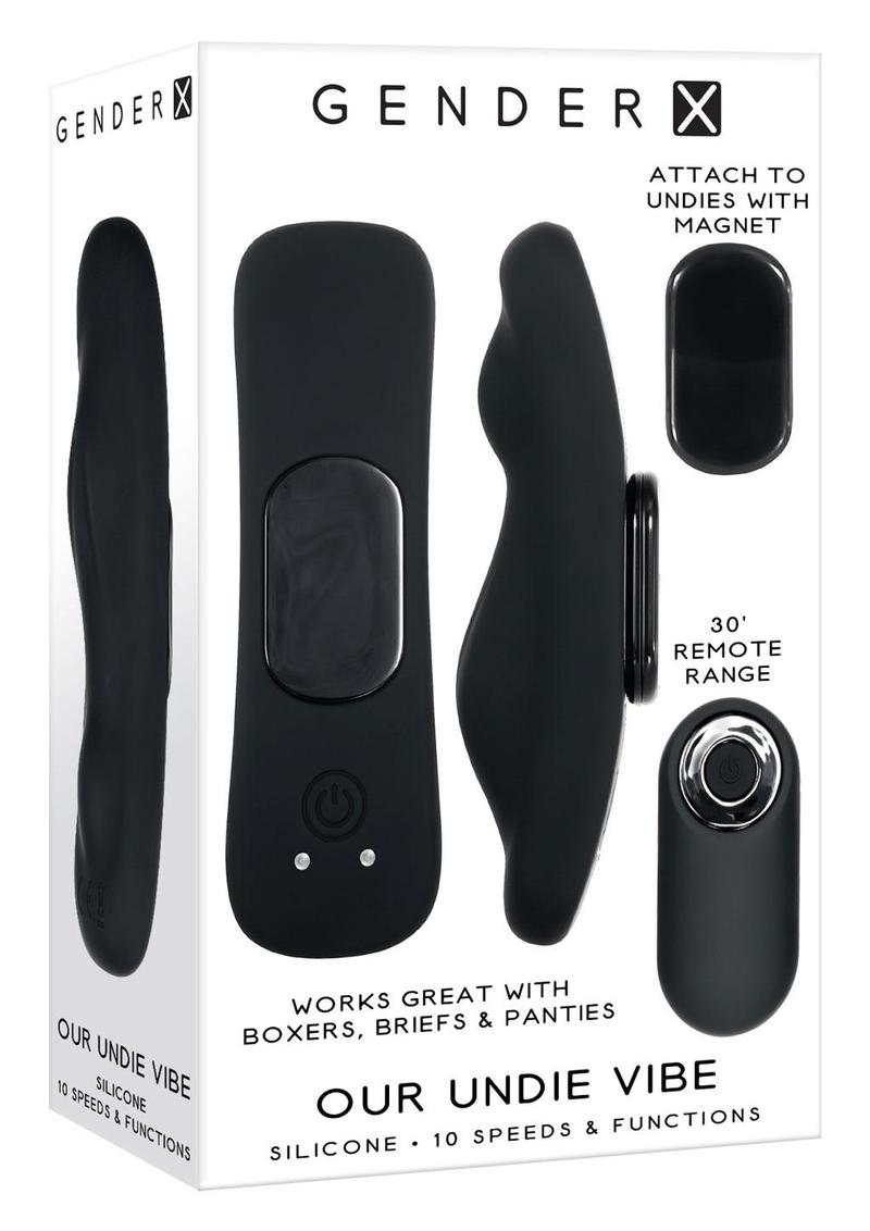 Gender X Our Undie Vibe Rechargeable Silicone Panty Vibe with Remote Control - Black