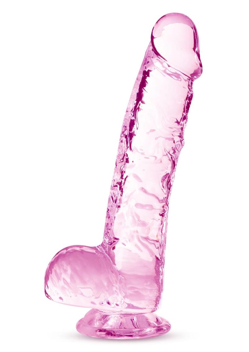 Naturally Yours Crystalline Dildo 6in - Rose