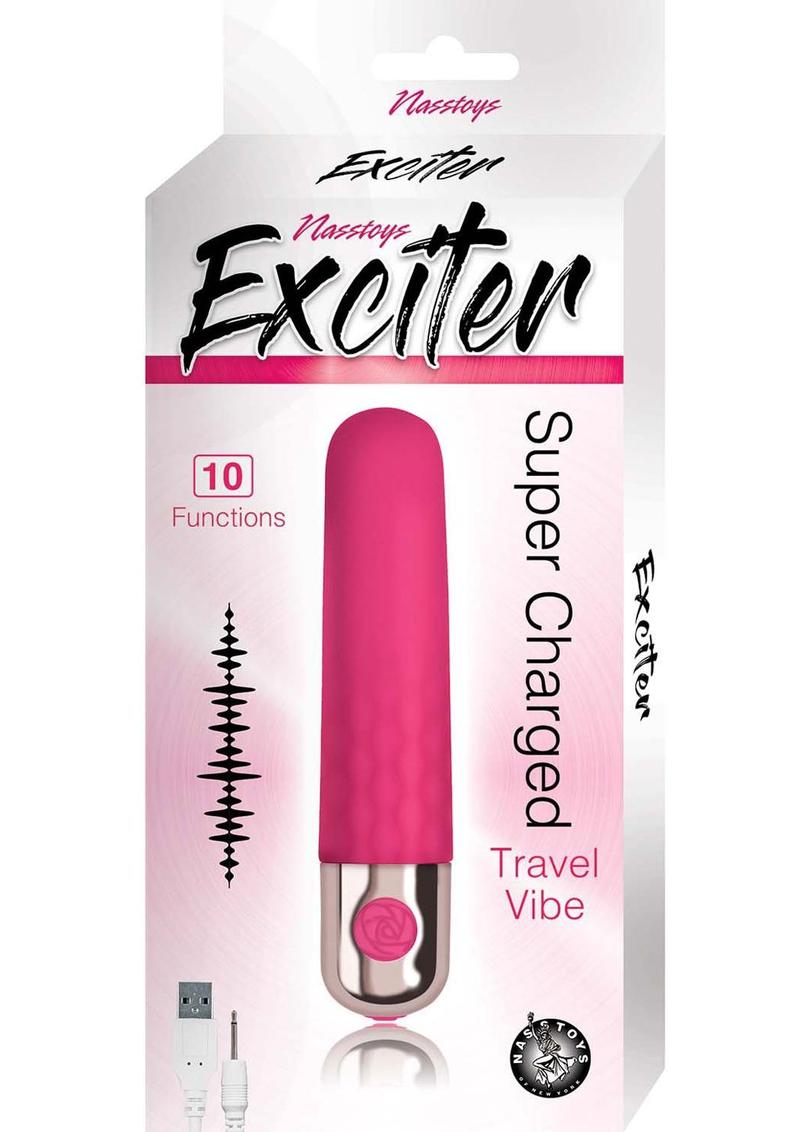 Exciter Travel Vibe Rechargeable Silicone Vibrator - Pink