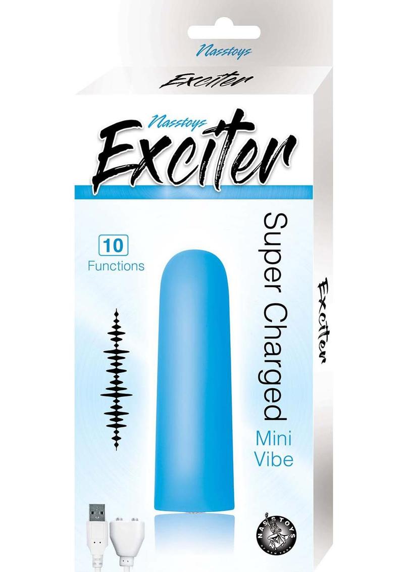 Exciter Mini Vibe Rechargeable Silicone Vibrator - Blue