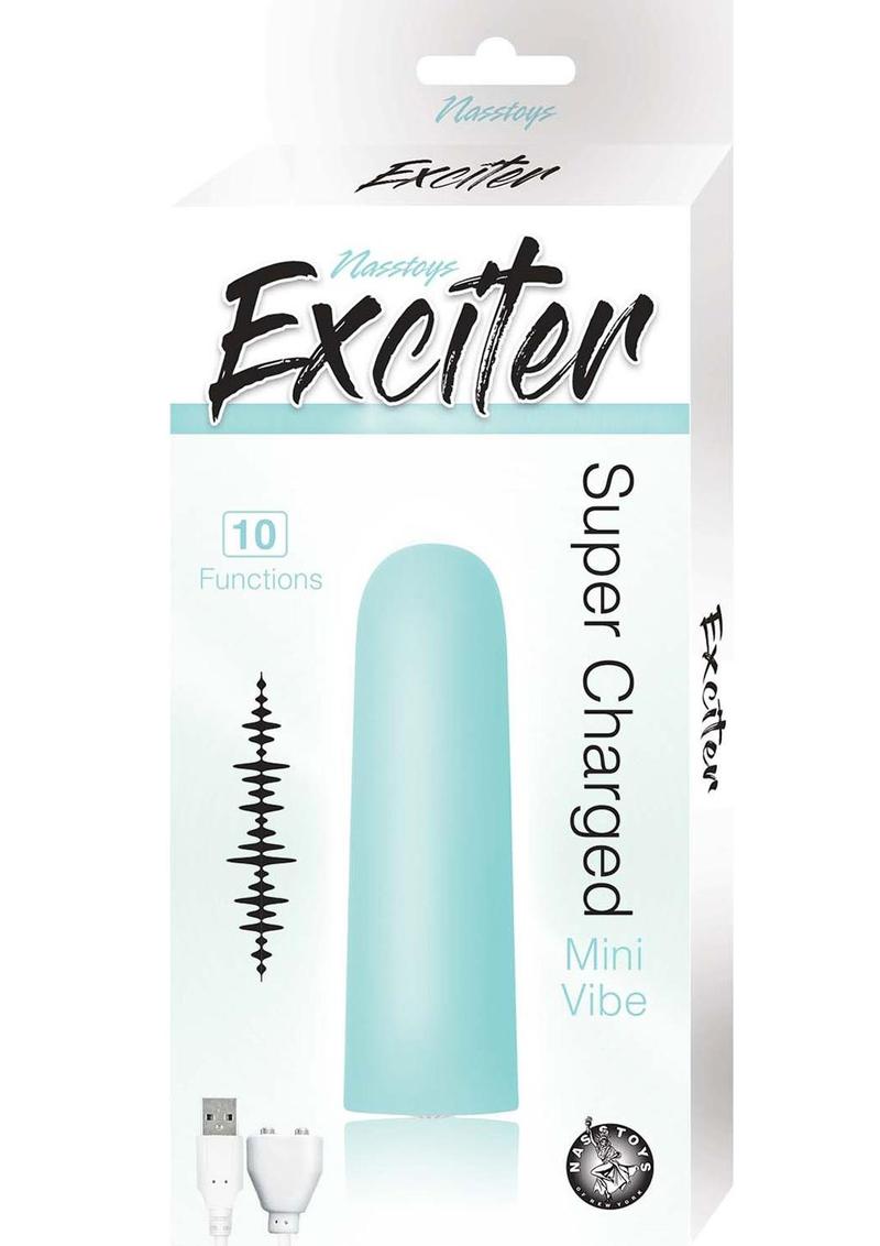 Exciter Mini Vibe Rechargeable Silicone Vibrator - Aqua