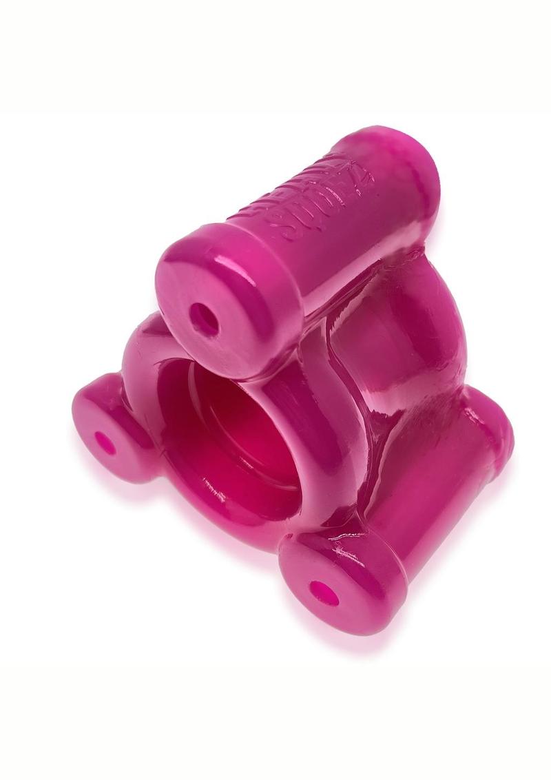Oxballs Heavy Squeeze Ballstretcher with Stainless Steel Weights - Hot Pink