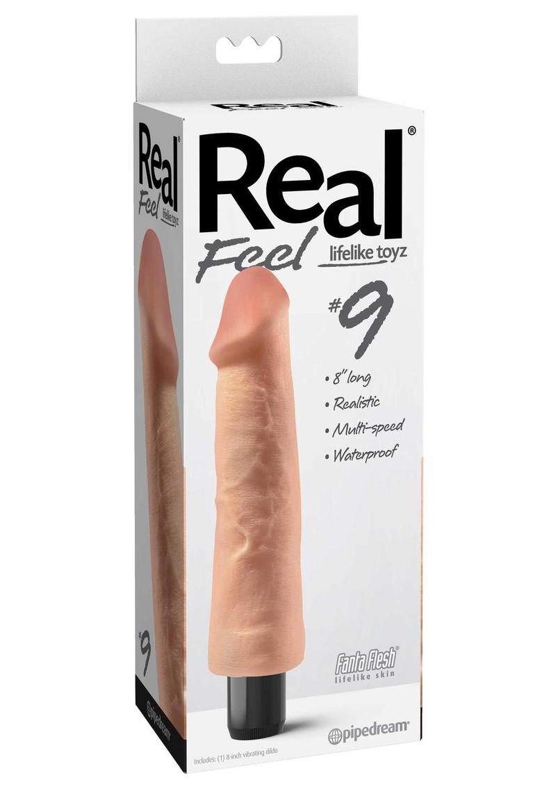 Real Feel Lifelike Toyz No. 9 Realistic Vibrating Dildo 9in - Vanilla