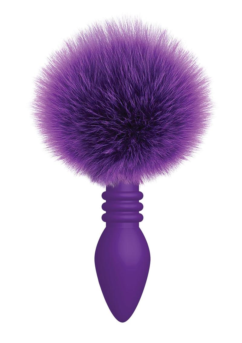 The 9`s - Cottontails Silicone Ribbed Bunny Tail Butt Plug - Purple