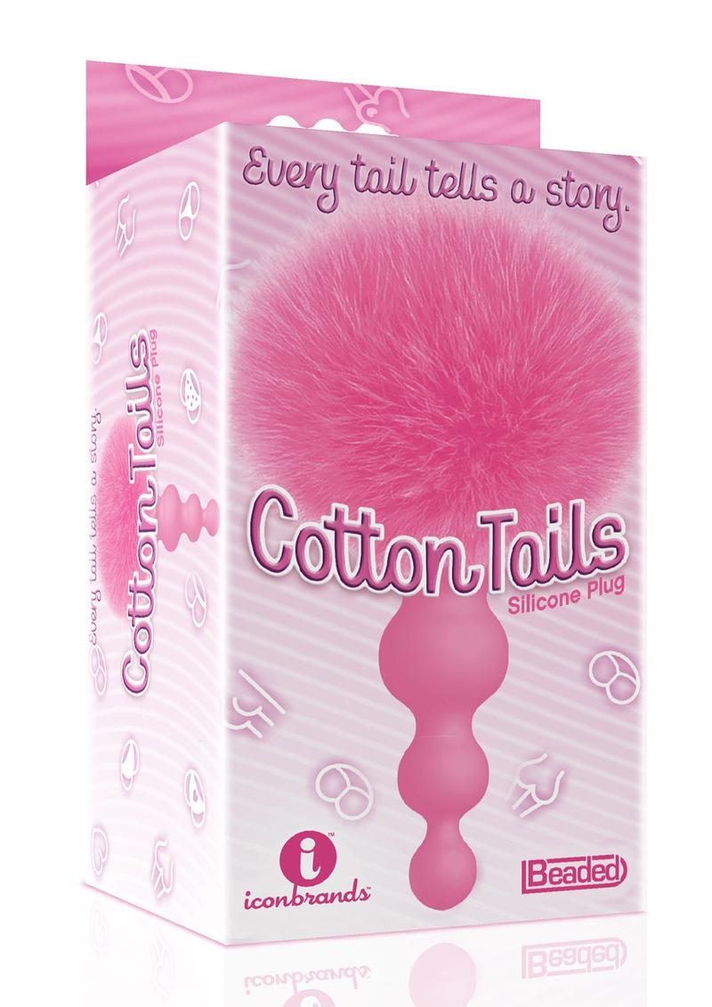 The 9`s - Cottontails Silicone Beaded Bunny Tail Butt Plug - Pink