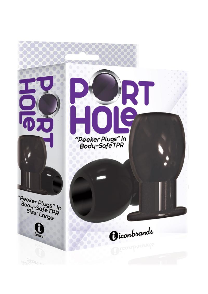 The 9`s - Port Hole Hollow Butt Plug - Black