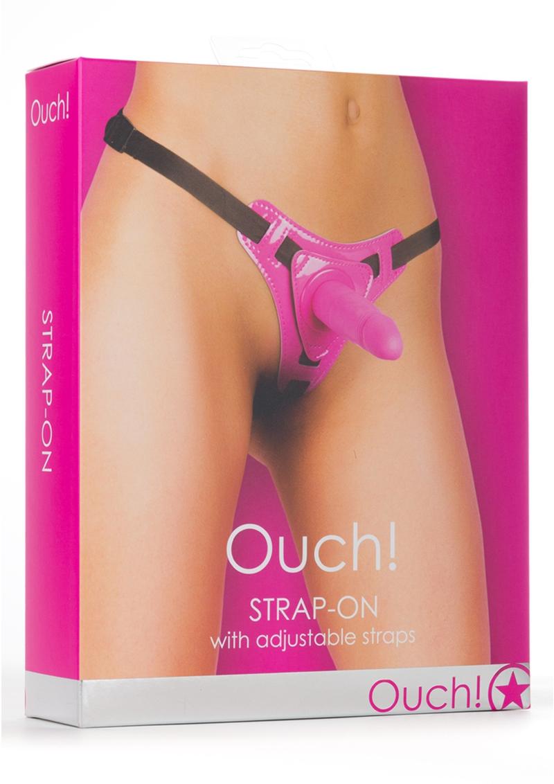 Ouch! Strap-On with Silicone Dildo 4.3in - Pink