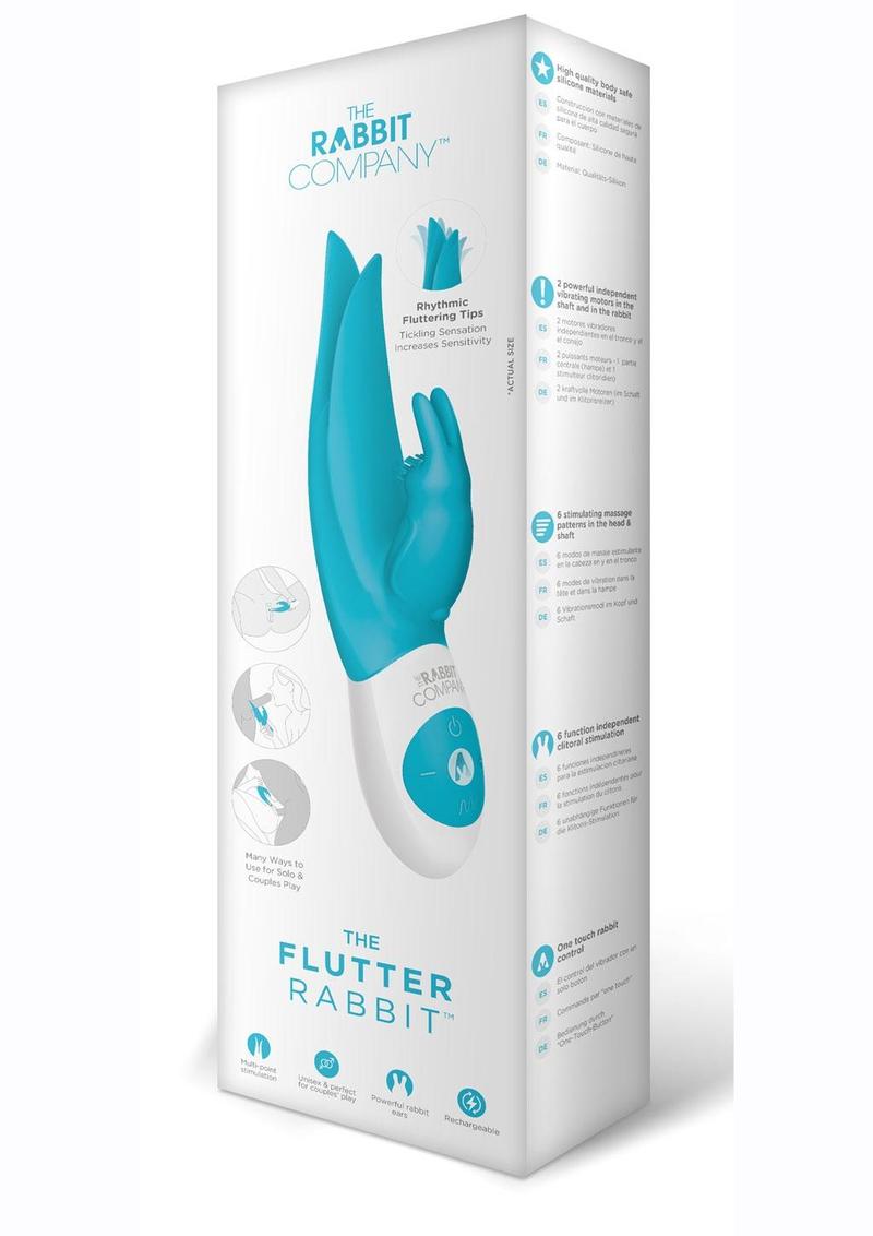The Flutter Rabbit Rechargeable Silicone Rabbit Vibrator - Blue