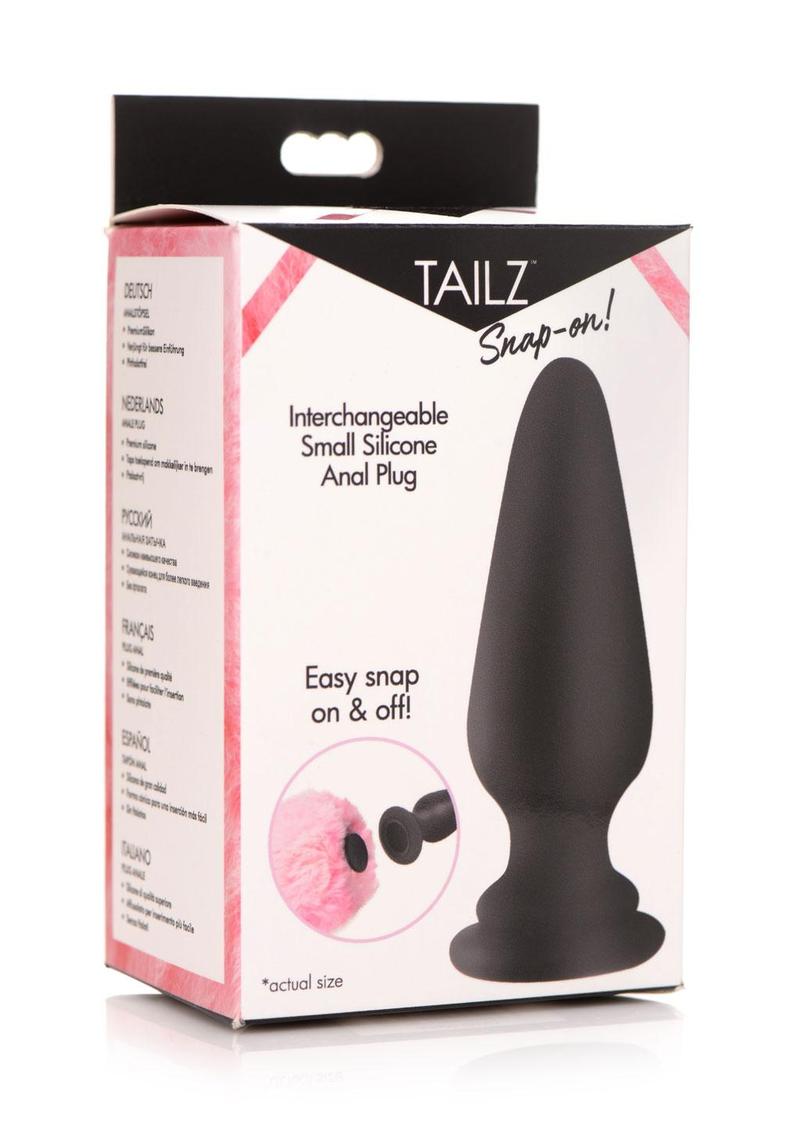 Tailz Snap-On Silicone Anal Plug - Small - Black/Pink