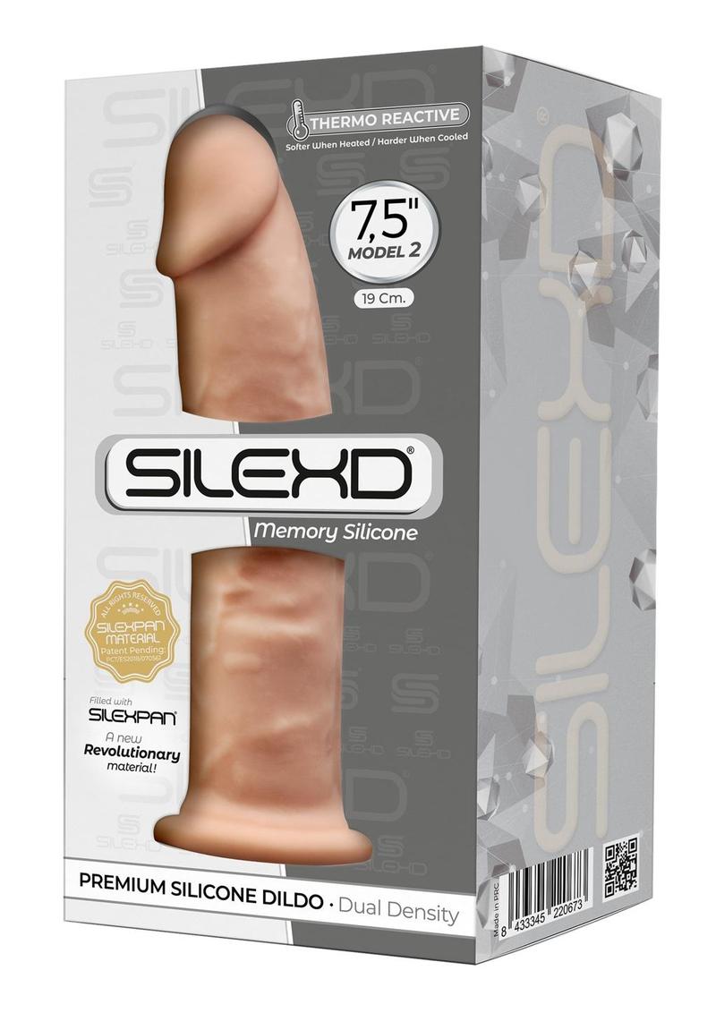 SilexD Model 4 XM03 Silicone Realistic Dual Dense Dildo - 7.5in - Vanilla