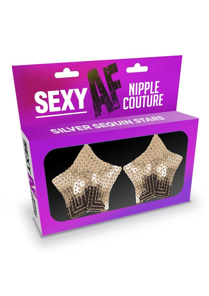Sexy AF Stars Nipple Couture Silicone Pasties - Silver
