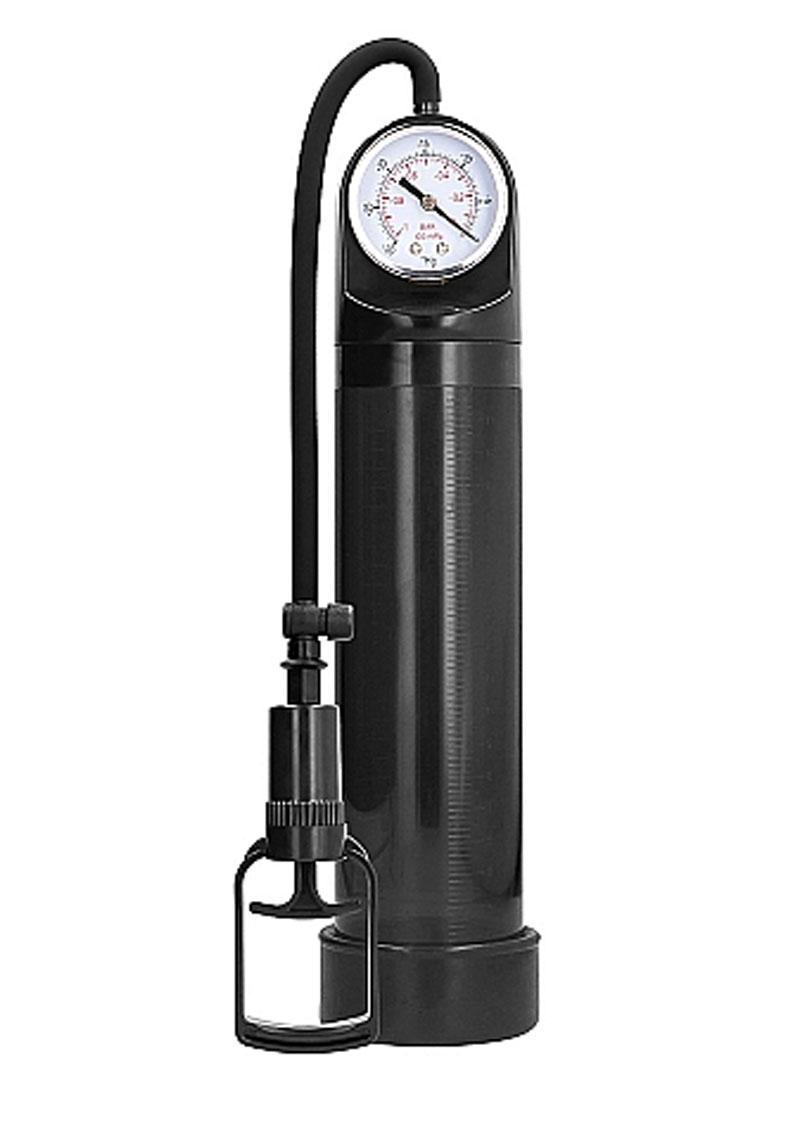 Pumped By Shots Comfort Penis Pump with Advanced PSI Gauge - Black