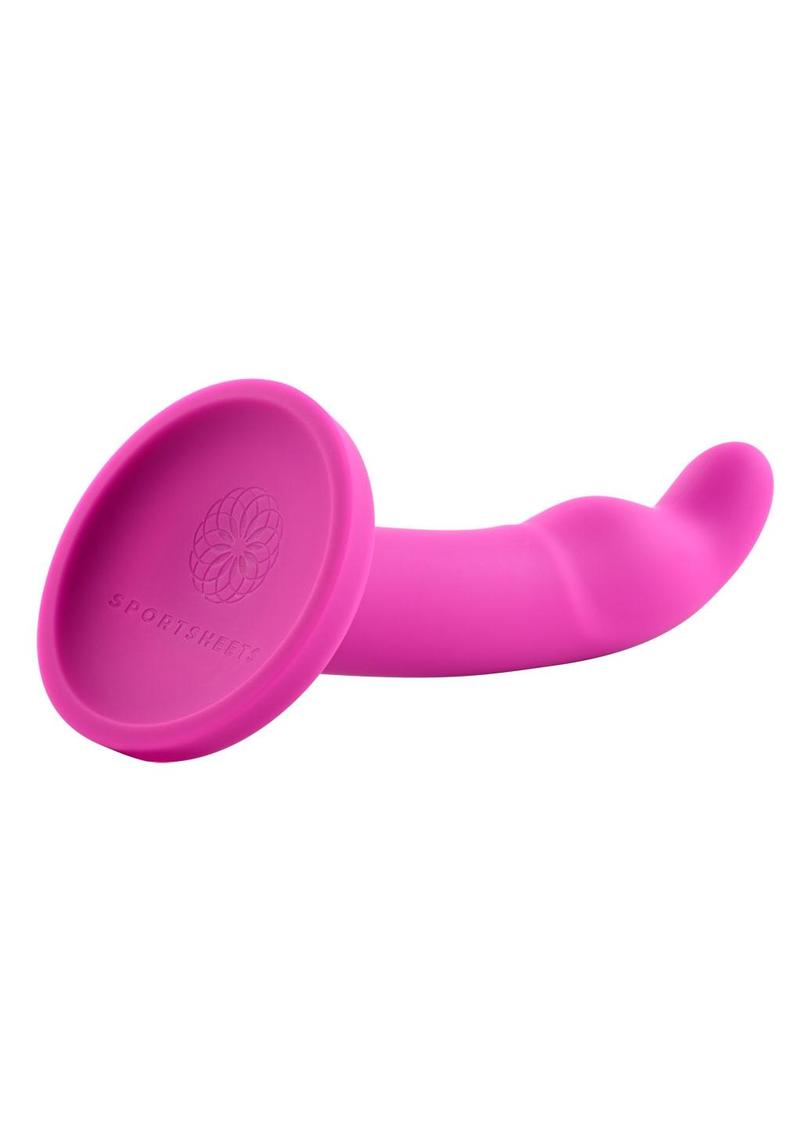Tana Silicone Curved Dildo with Suction Cup 8in - Pink
