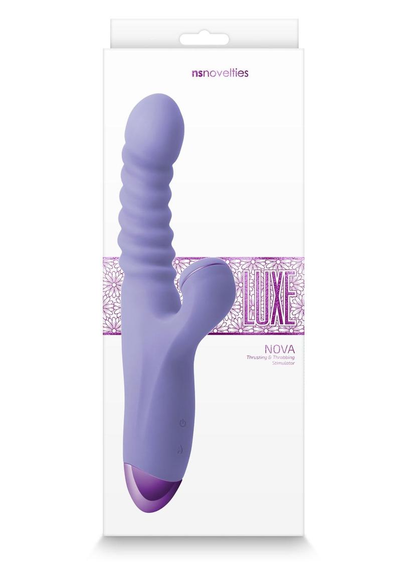 Luxe Nova Rechargeable Silicone Rabbit Vibrator - Purple