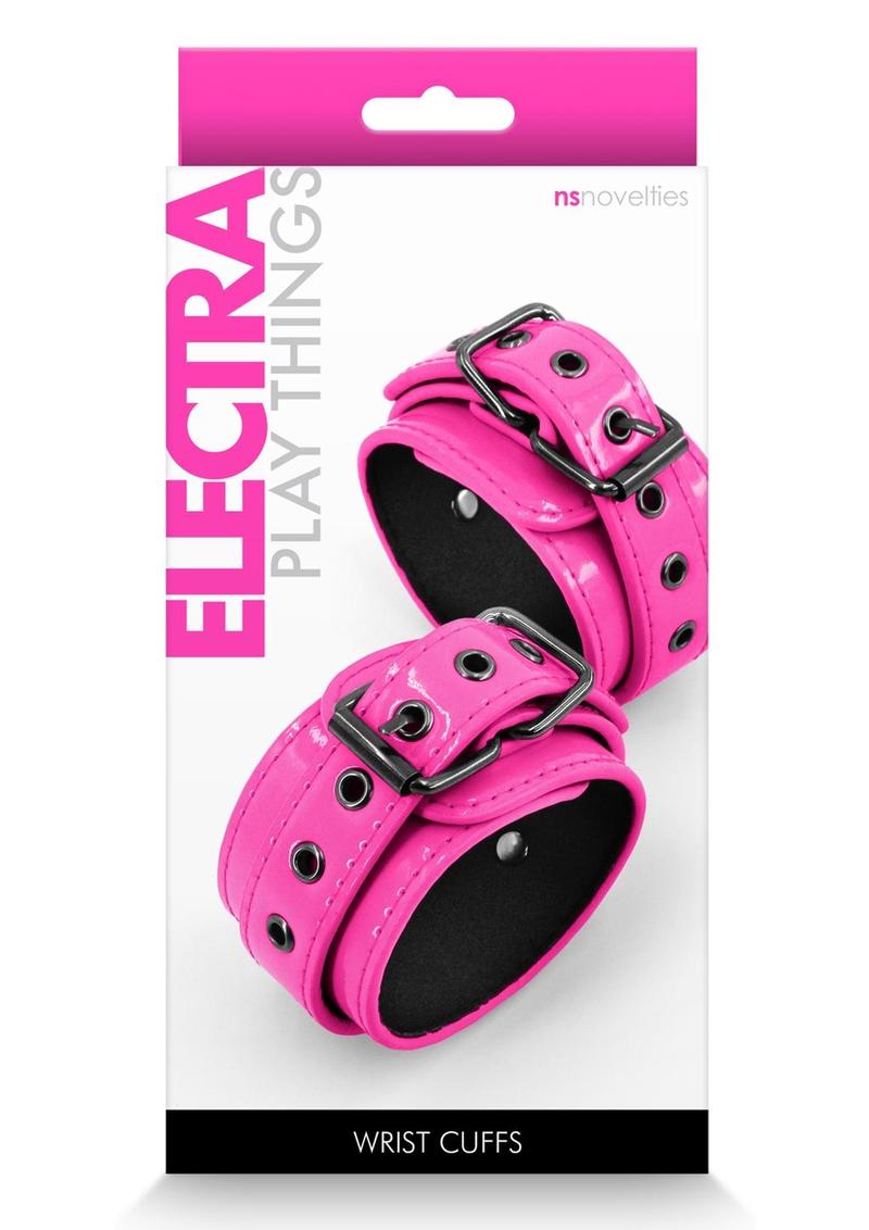Electra Play Things PU Leather Wrist Cuffs - Pink