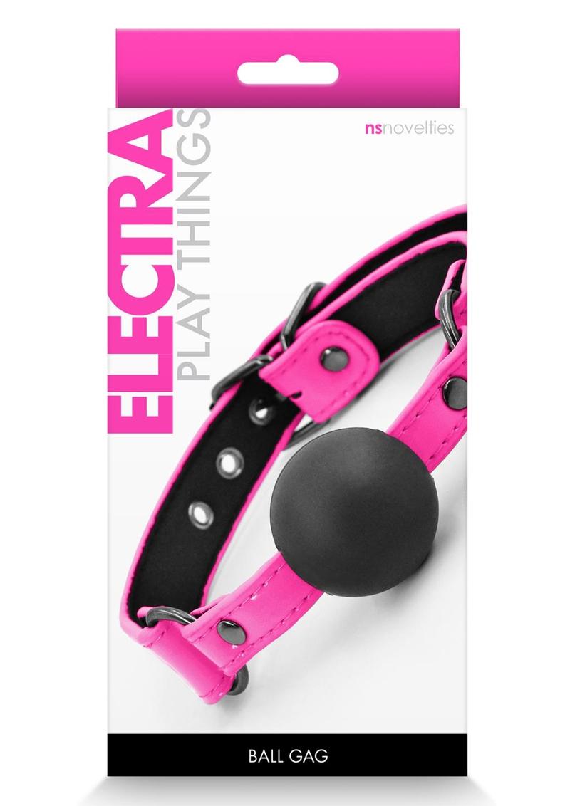 Electra Play Things PU Leather Ball Gag - Pink