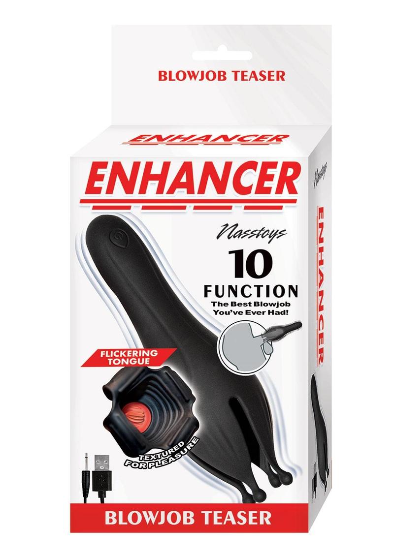 Enhancer Blow Job Teaser Rechargeable Silicone Masturbator - Black