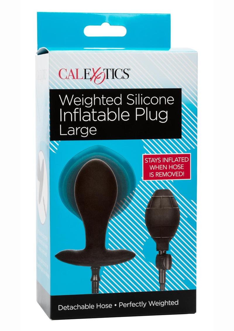 Weighted Silicone Inflatable Plug Large - Black