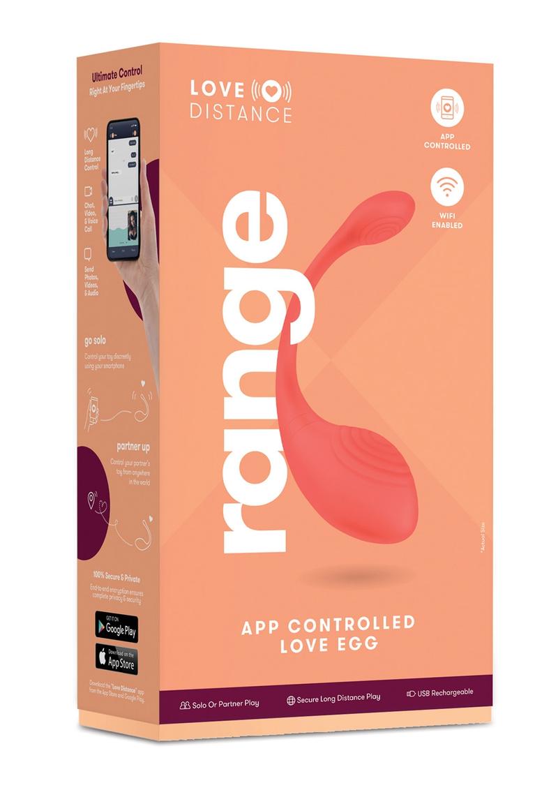 Love Distance Range App Controlled Silicone Rechargeable Love Egg - Coral