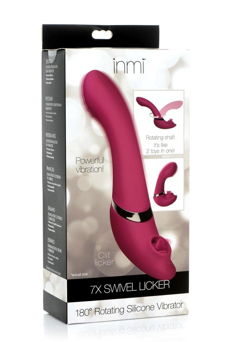 Inmi 180 Rotating Rechargeable Silicone Licking Vibrator - Pink