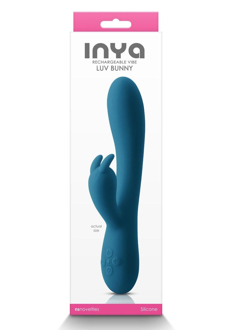 Inya Love Bunny Rechargeable Silicone Rabbit Vibrator - Teal