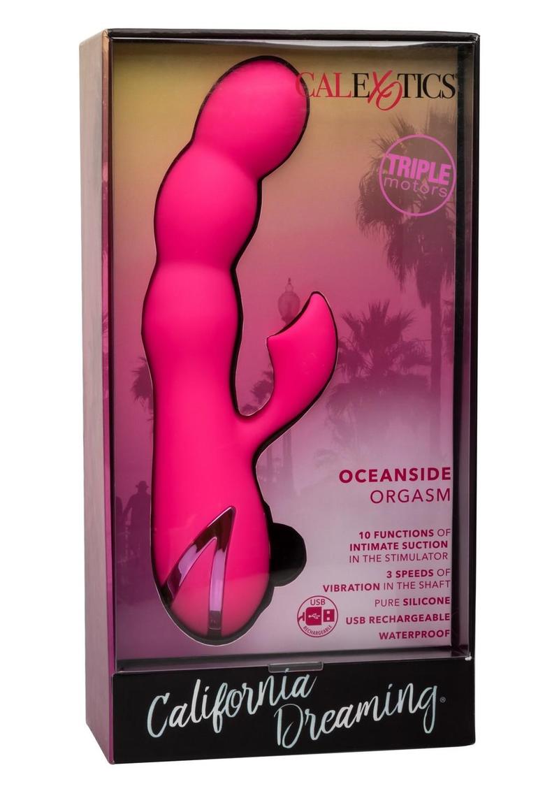 California Dreaming Oceanside Orgasm Rechargeable Silicone Clirotal Stimulator - Pink