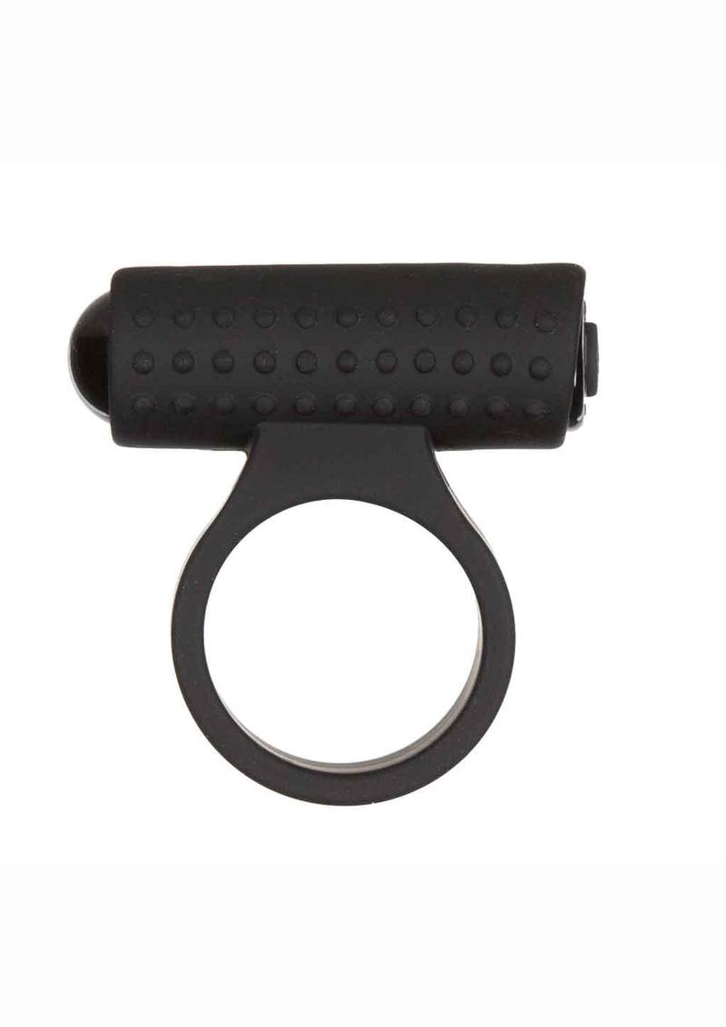 PowerBullet Cosmic Ring Rechargeable Silicone Vibrating Cock Ring - Black