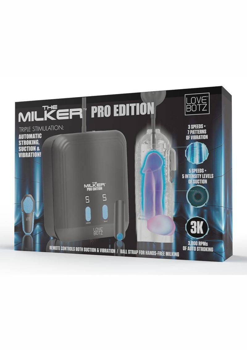 LoveBotz The Milker Pro Edition Remote Control Masturbator - Black
