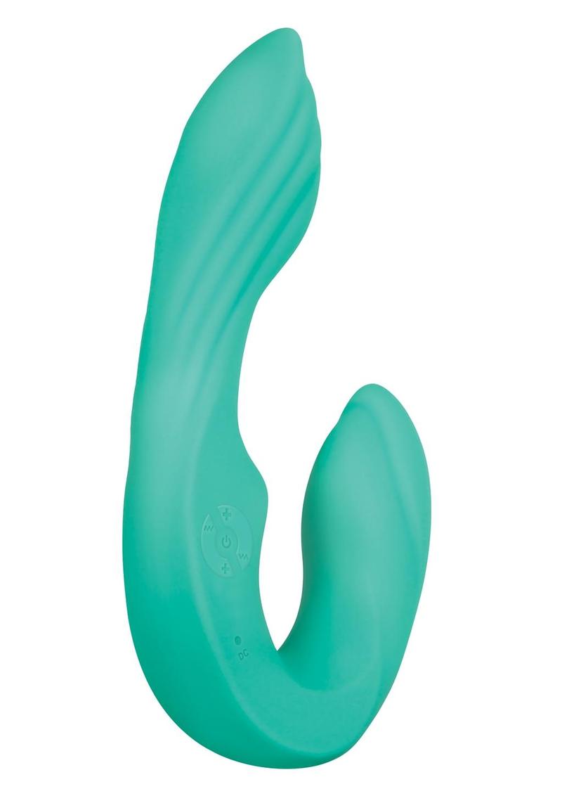 Gender X Strapless Seashell Rechargeable Silicone Dual Vibrator with Remote Control - Aqua