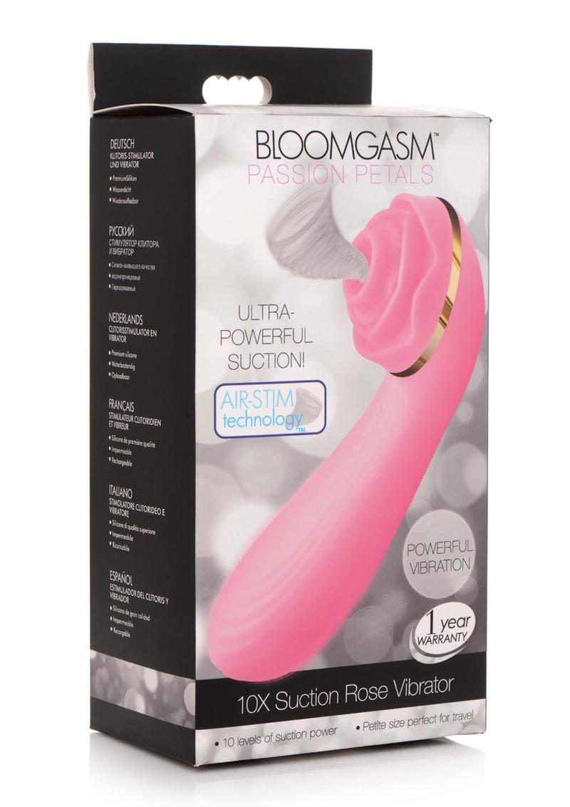 Bloomgasm Passion Petals 10X Rechargeable Silicone Rose Vibrator - Pink