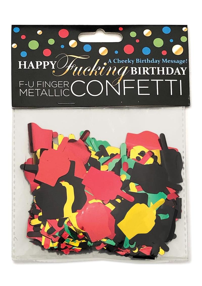 Happy F`n Birthday FU Finger Confetti - Black/Gold