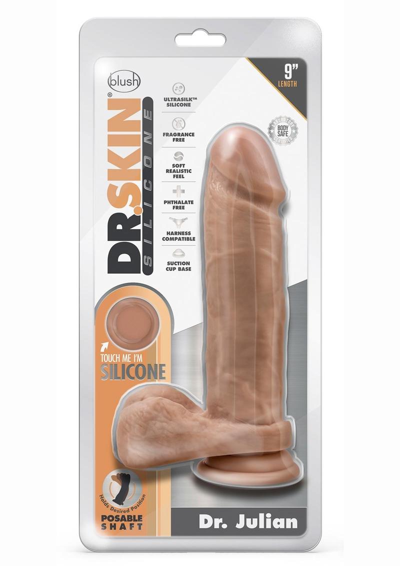 Dr. Skin Silicone Dr. Julian Dildo with Suction Cup 9in - Caramel