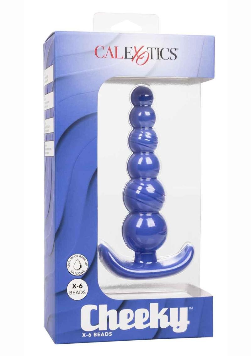 Cheeky X-6 Beads Silicone Anal Probe - Blue