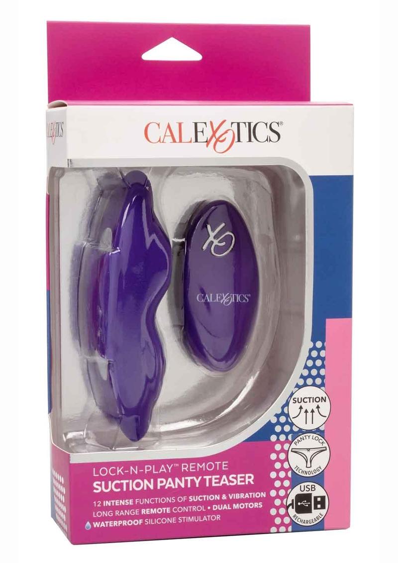 Lock-N-Play Remote Suction Rechargeable Silicone Panty Teaser Panty Vibe - Purple
