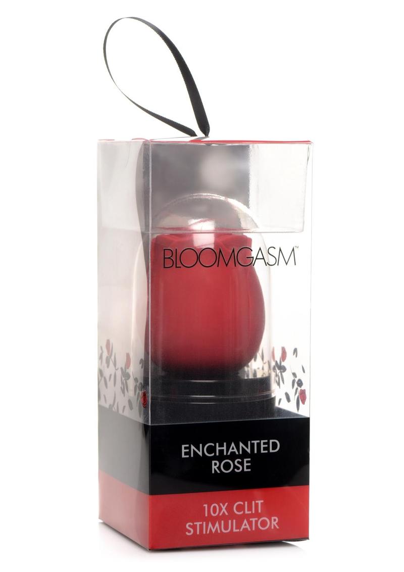 Bloomgasm Enchanted Rose Rechargeable Silicone 10X Clit Stimulator - Red